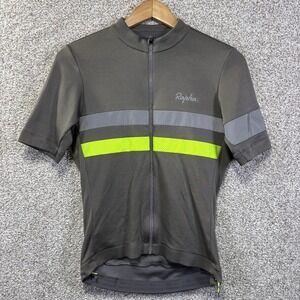 Rapha Brevet Cycling Jersey Womens Small Gray Hi Vis Reflective Short Sleeve